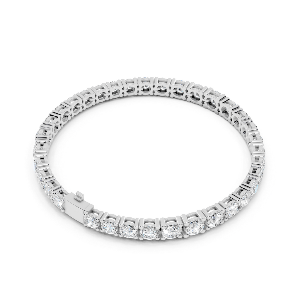 Round Diamond Graduated Link Bracelet