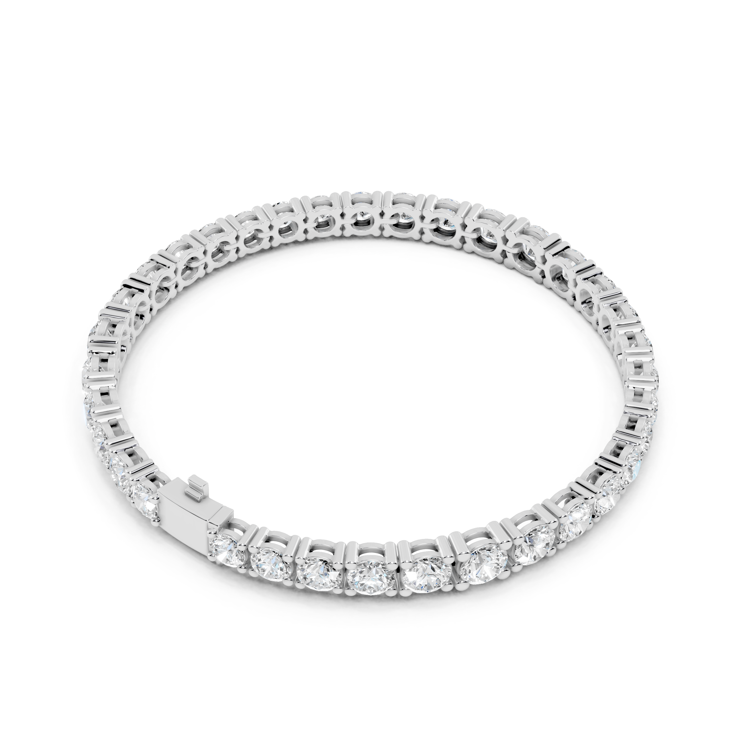 Round Diamond Graduated Link Bracelet