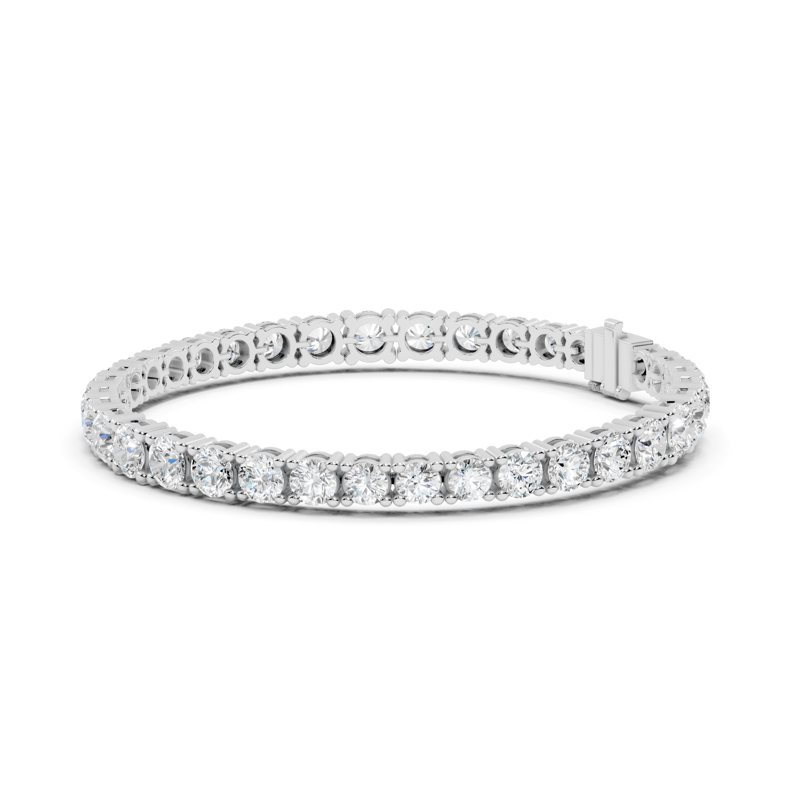 Round Diamond Graduated Link Bracelet