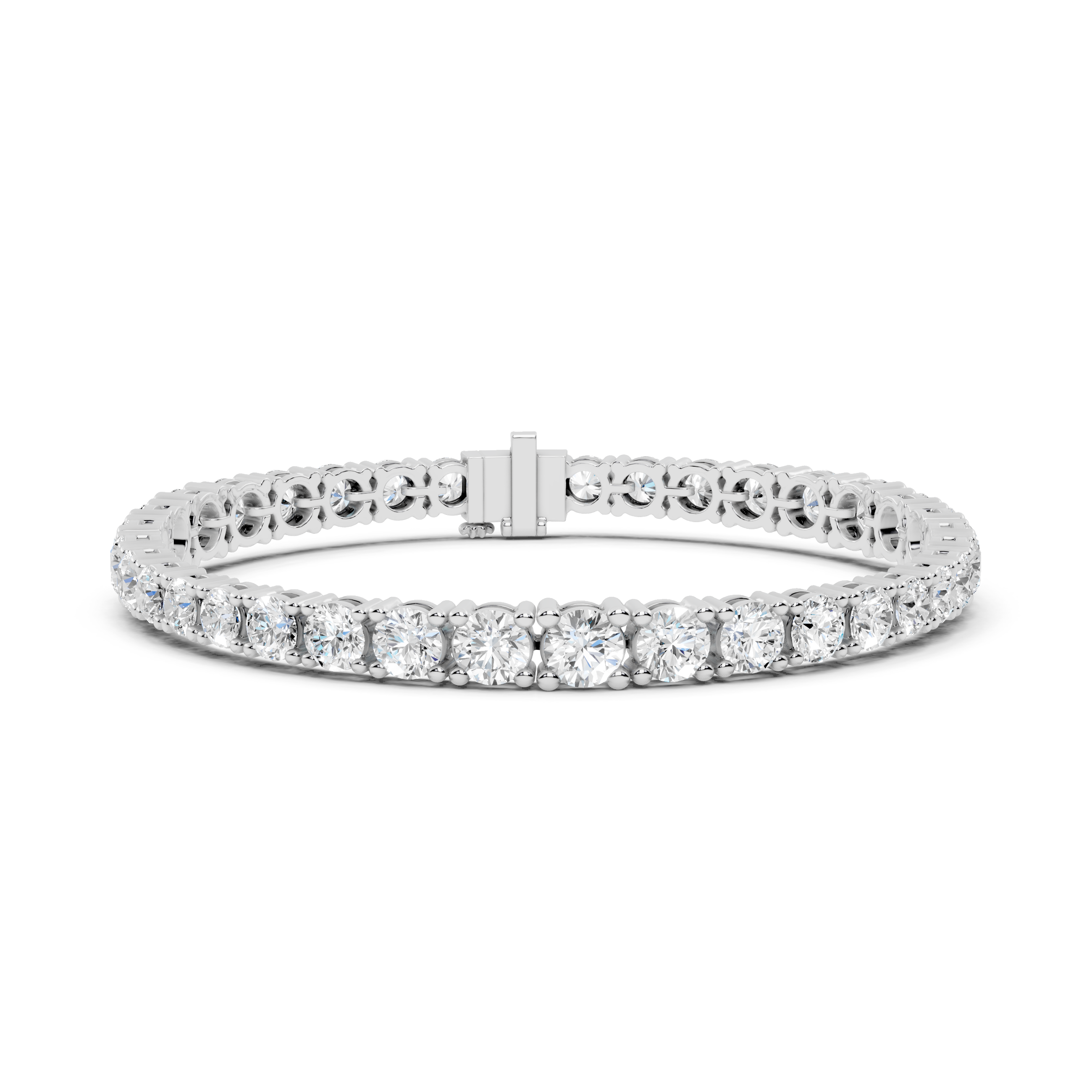 Round Diamond Graduated Link Bracelet
