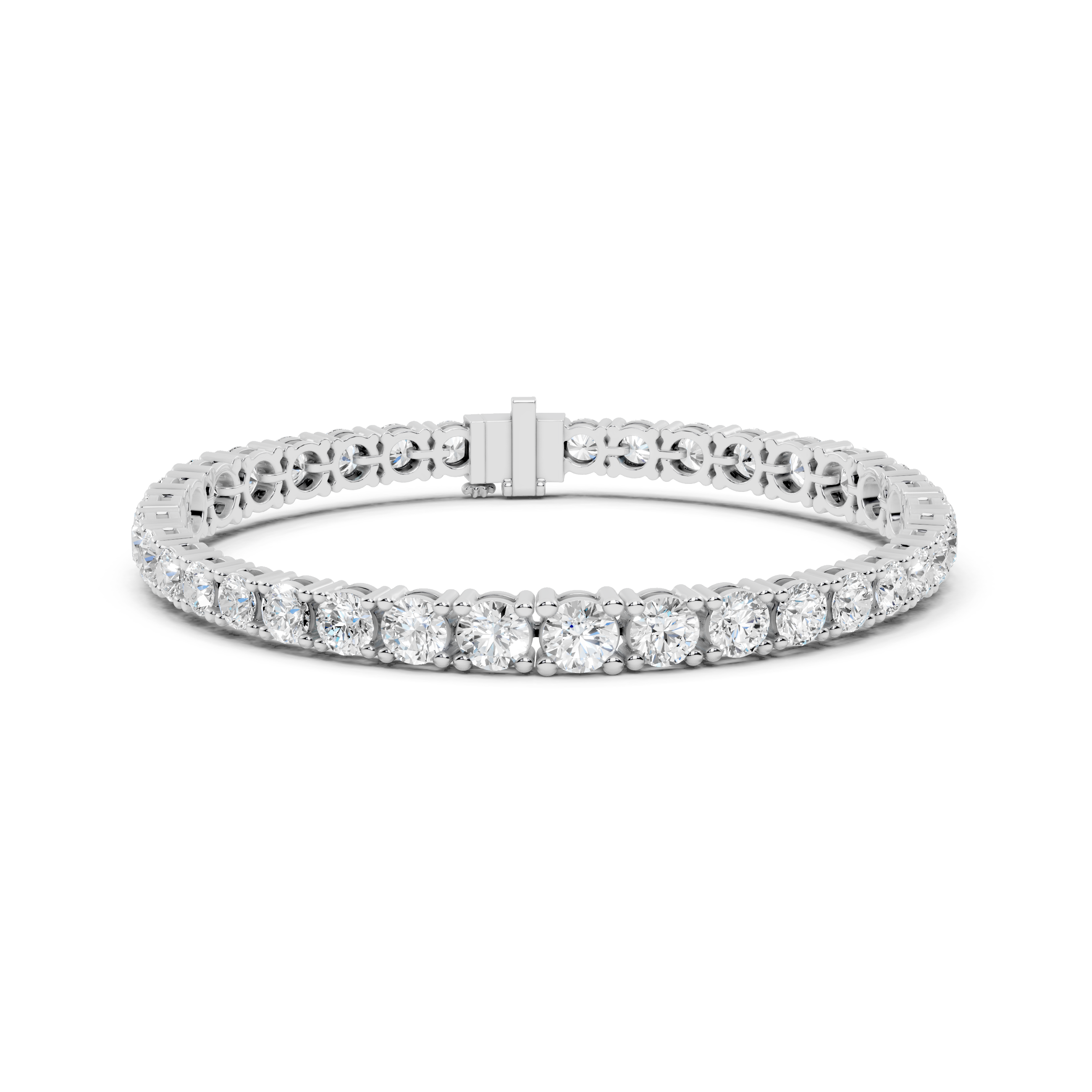Round Diamond Graduated Link Bracelet