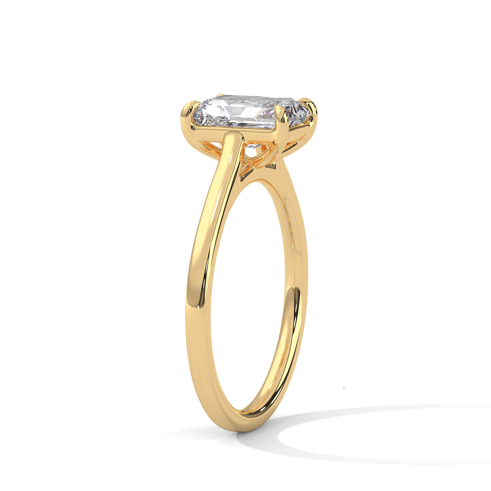 Emerald Cut Diamond Solitaire Ring