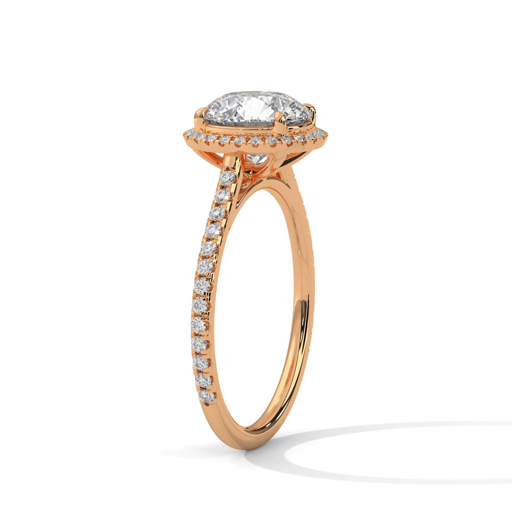 Round Diamond Halo Engagement Ring