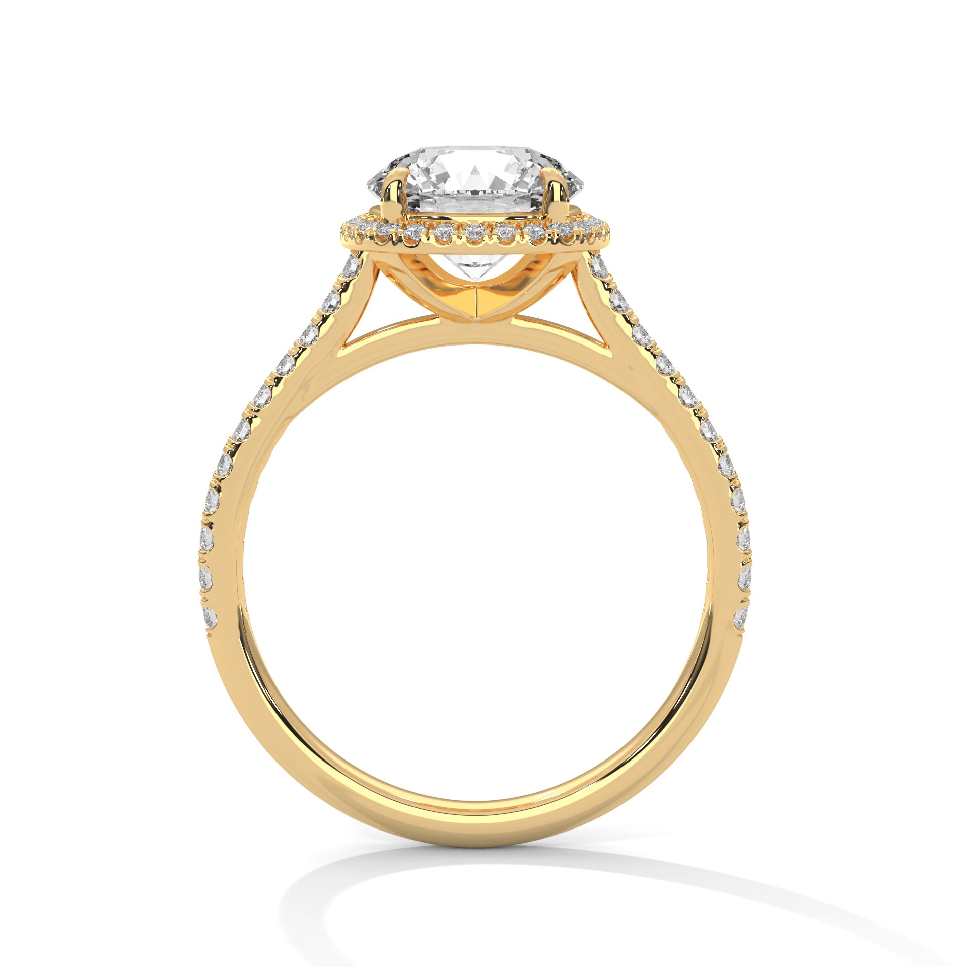Round Diamond Halo Pavé Engagement Ring