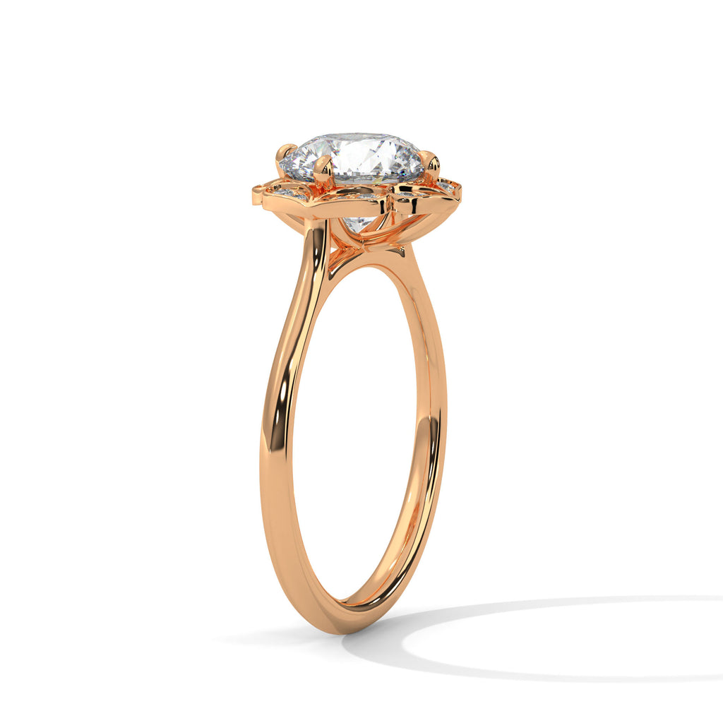 Round Diamonds Halo Engagement Ring