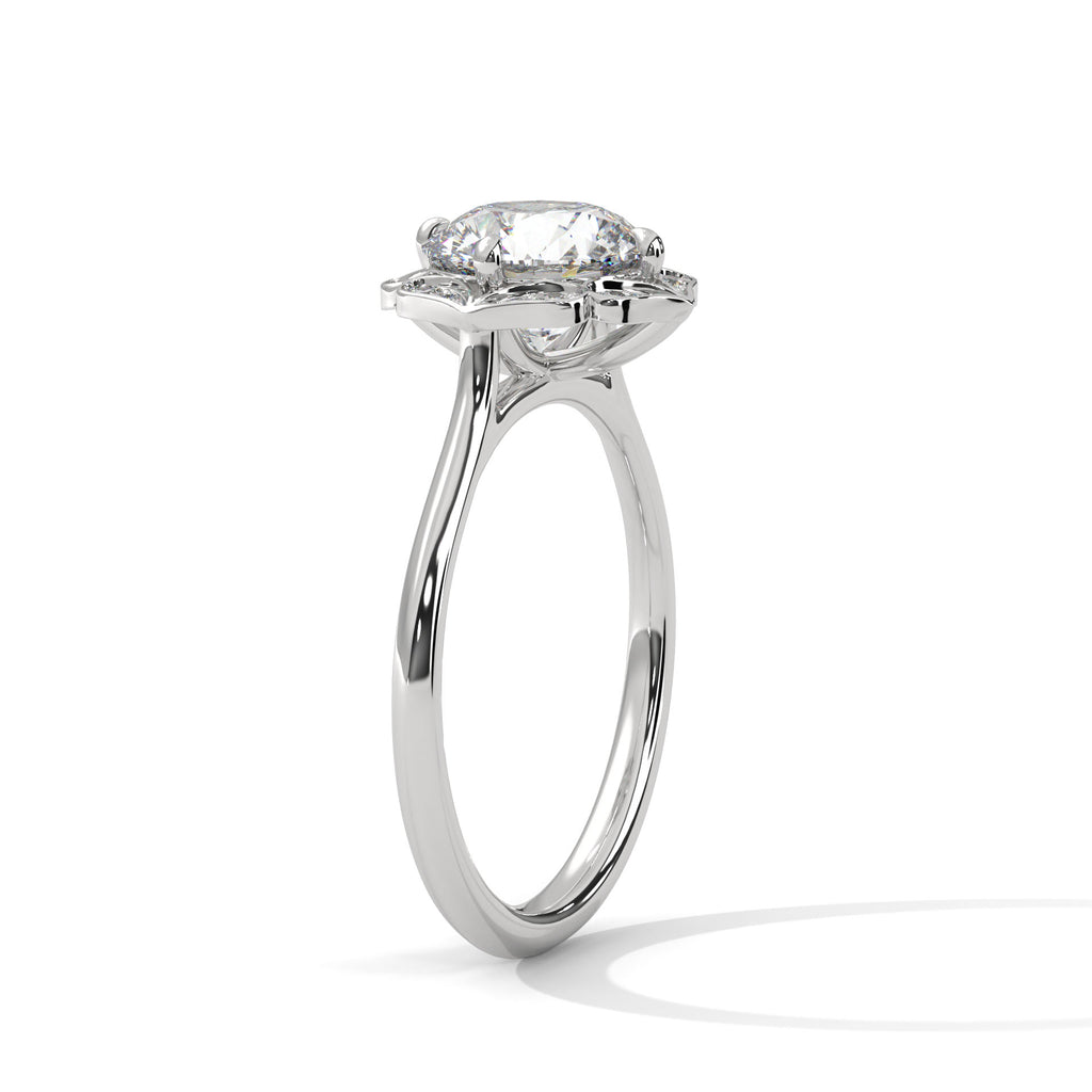 Round Diamonds Halo Engagement Ring