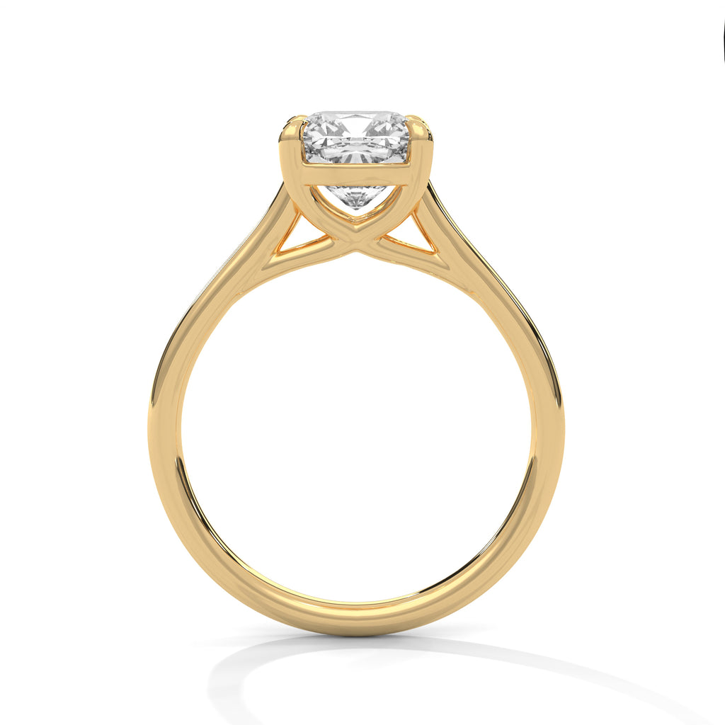 Cushion Cut Solitaire Diamond Engagement Ring