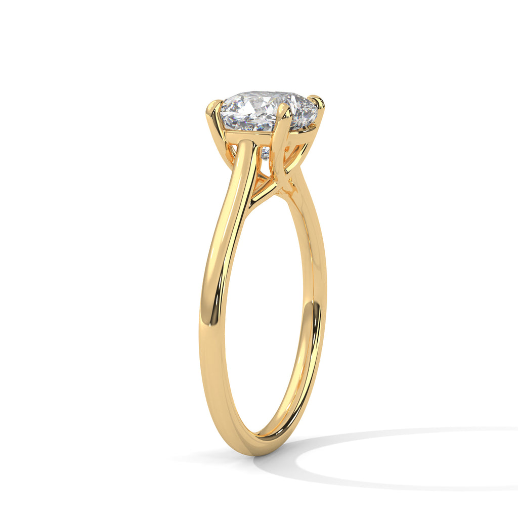 Cushion Cut Solitaire Diamond Engagement Ring