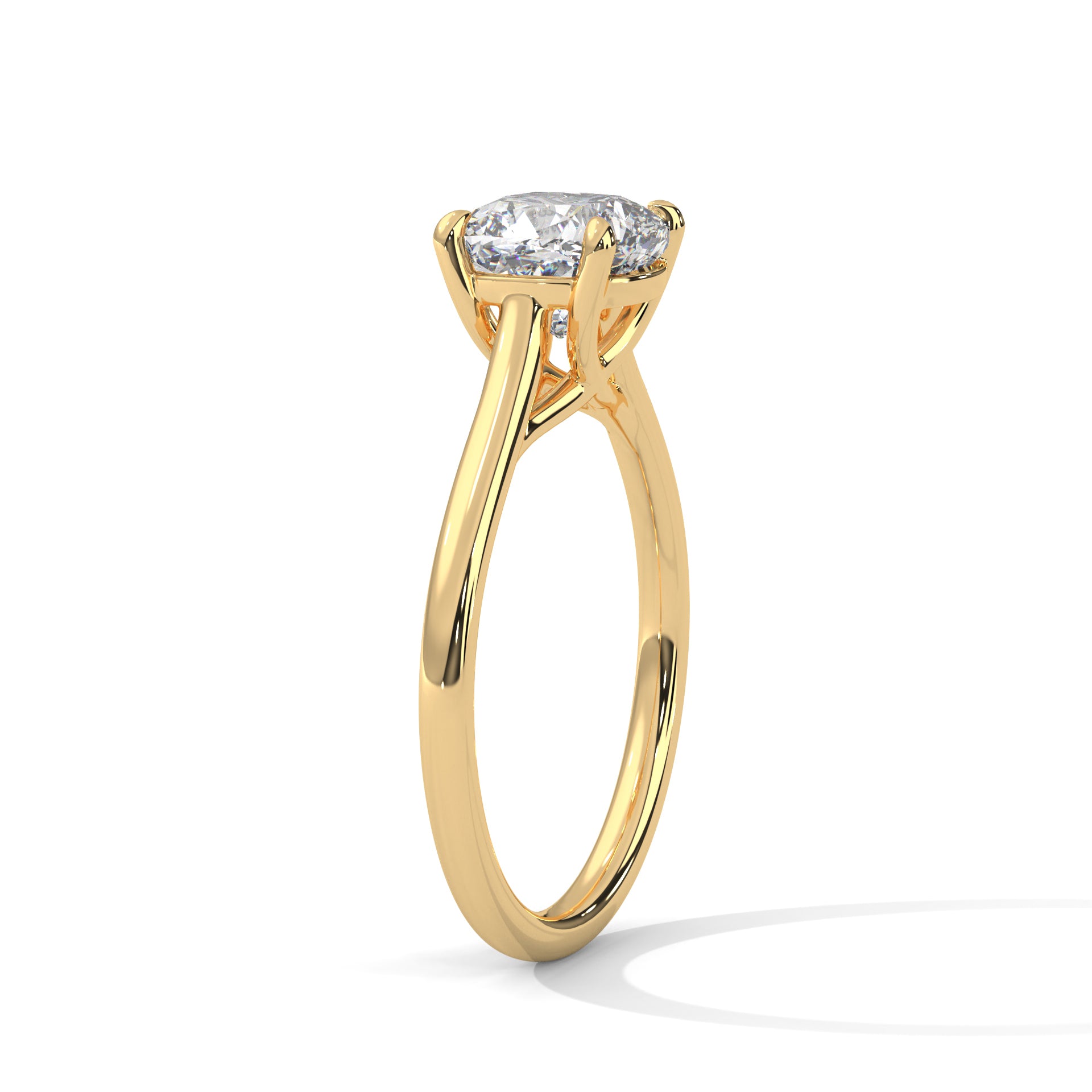 Cushion Cut Solitaire Diamond Engagement Ring