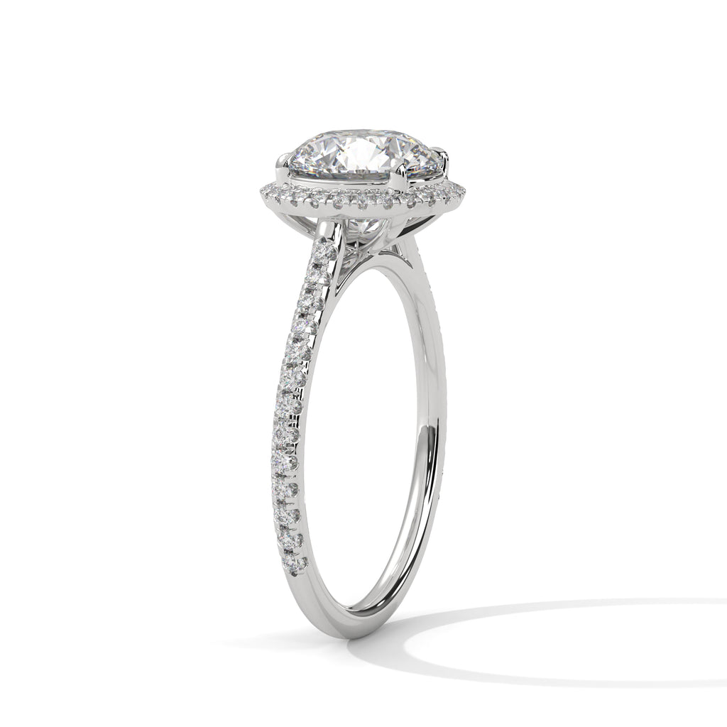 Round Diamond Halo Engagement Ring