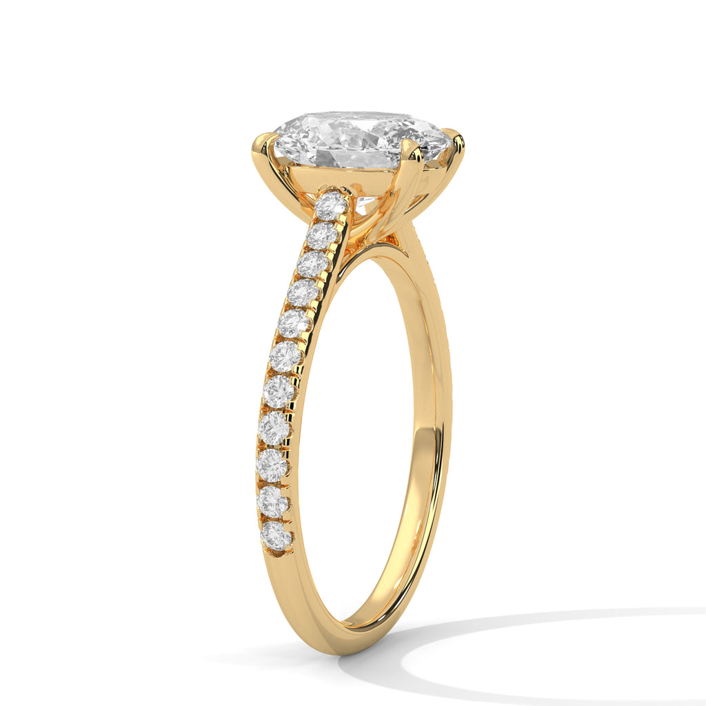 Round Diamond Twisted Solitaire Engagement Ring