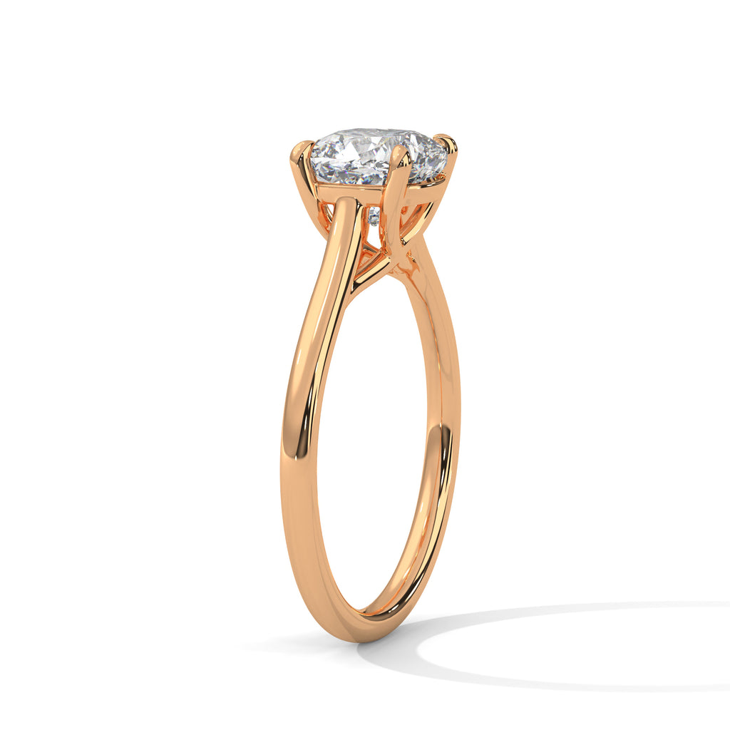 Cushion Cut Solitaire Diamond Engagement Ring