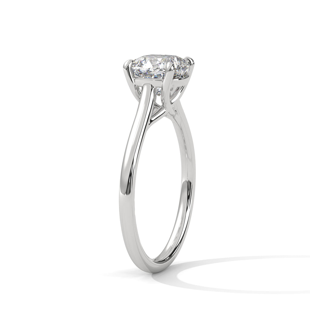 Cushion Cut Solitaire Diamond Engagement Ring
