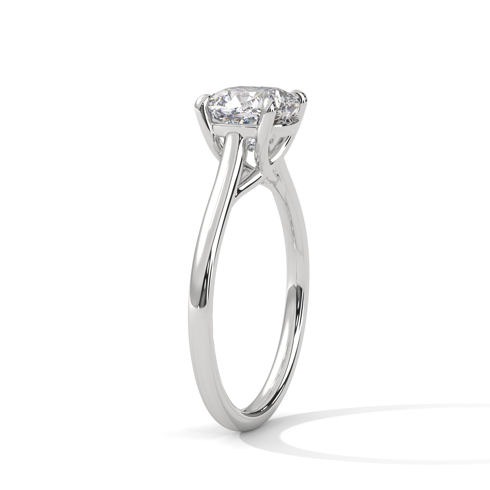 Cushion Cut Solitaire Diamond Engagement Ring