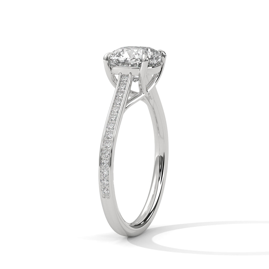 Cushion Cut Diamond Pavé Engagement Ring