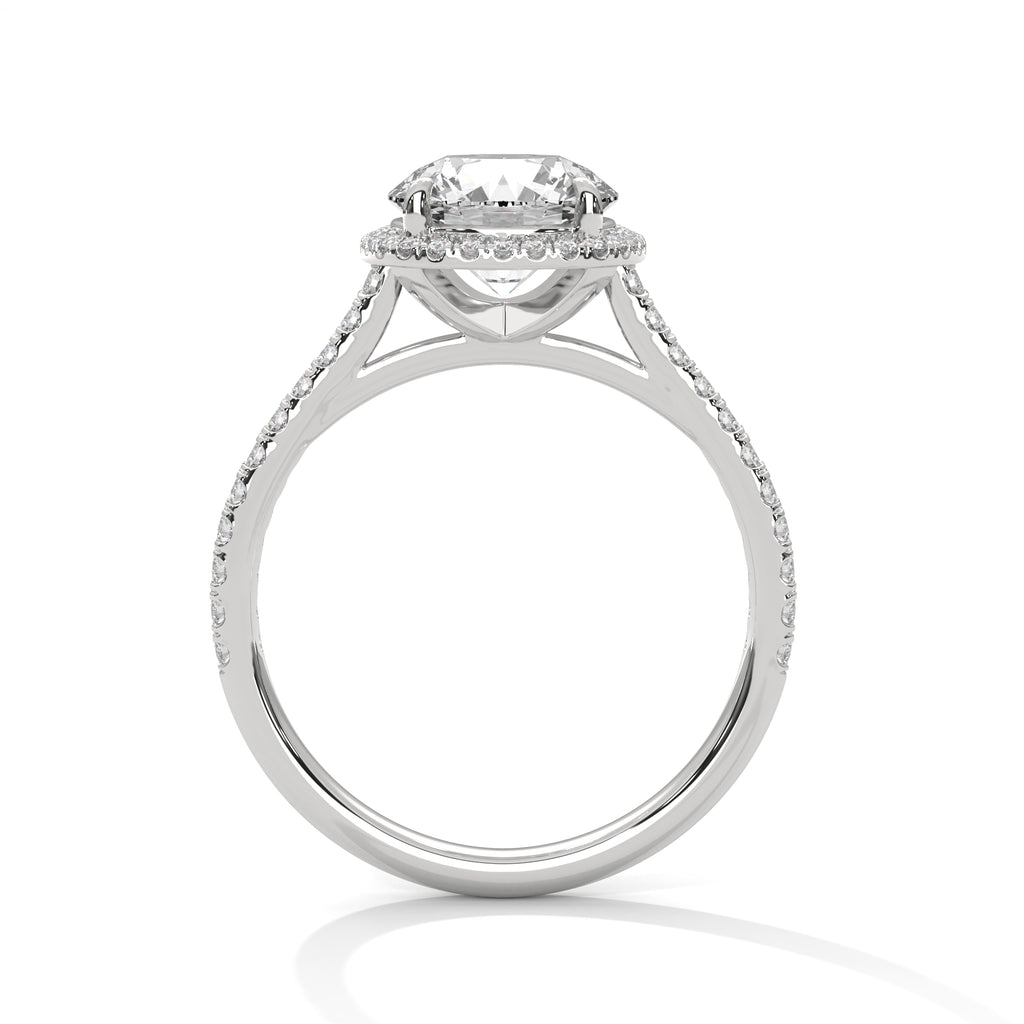 Round Diamond Halo Pavé Engagement Ring