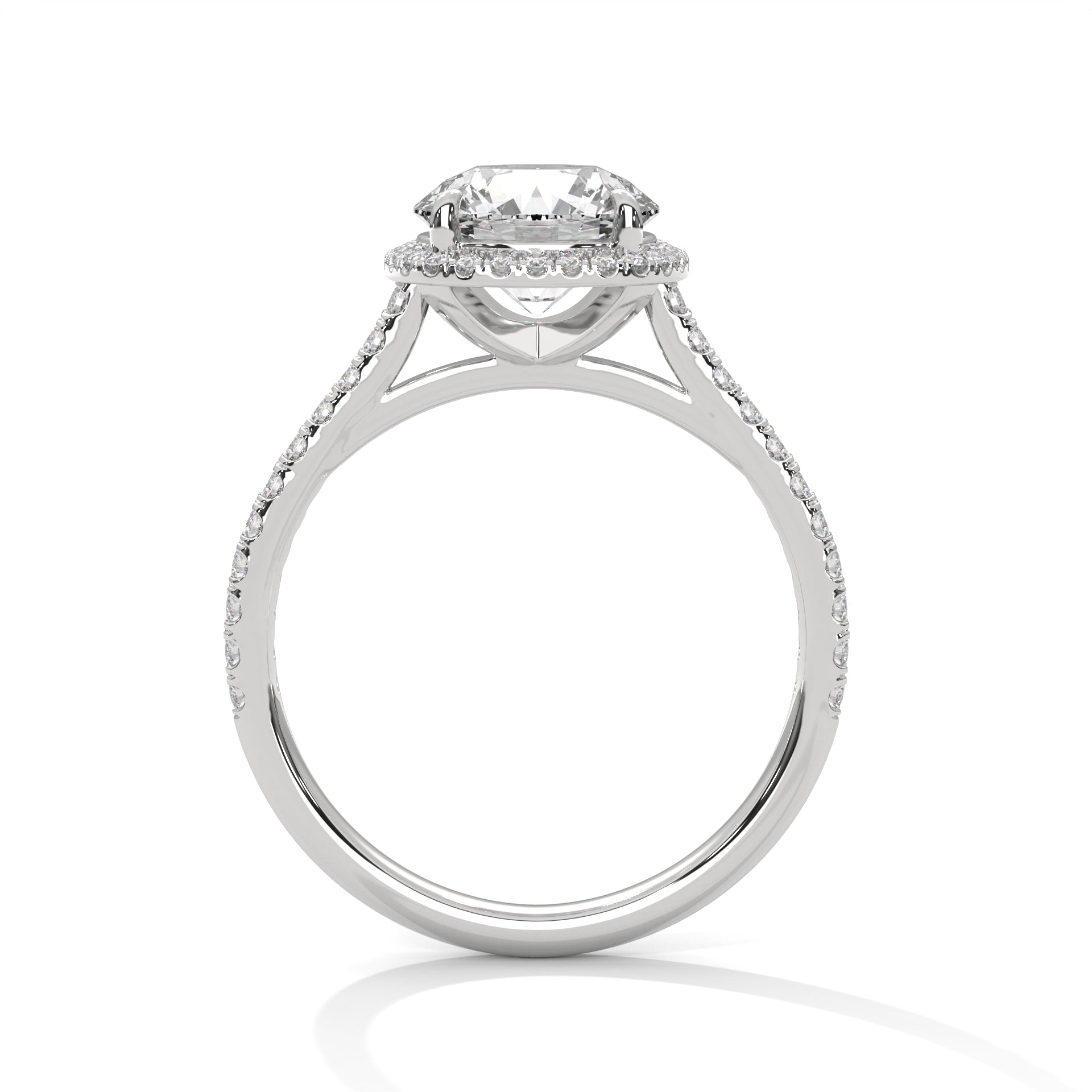 Round Diamond Halo Pavé Engagement Ring