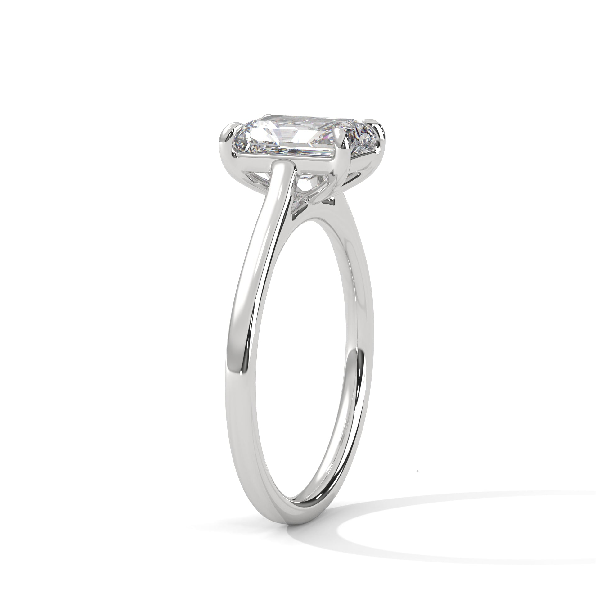 Emerald Cut Diamond Solitaire Ring