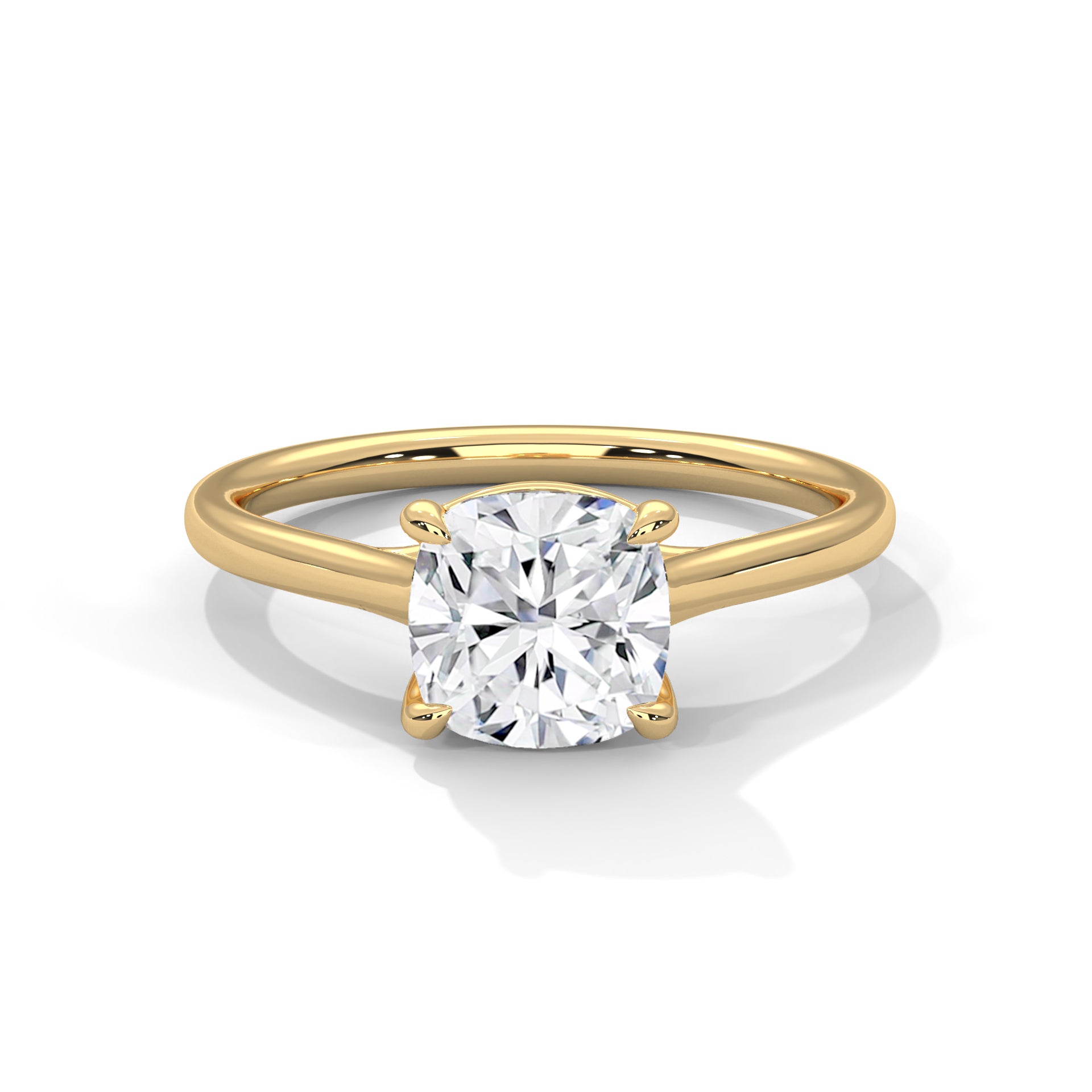 Cushion Cut Solitaire Diamond Engagement Ring