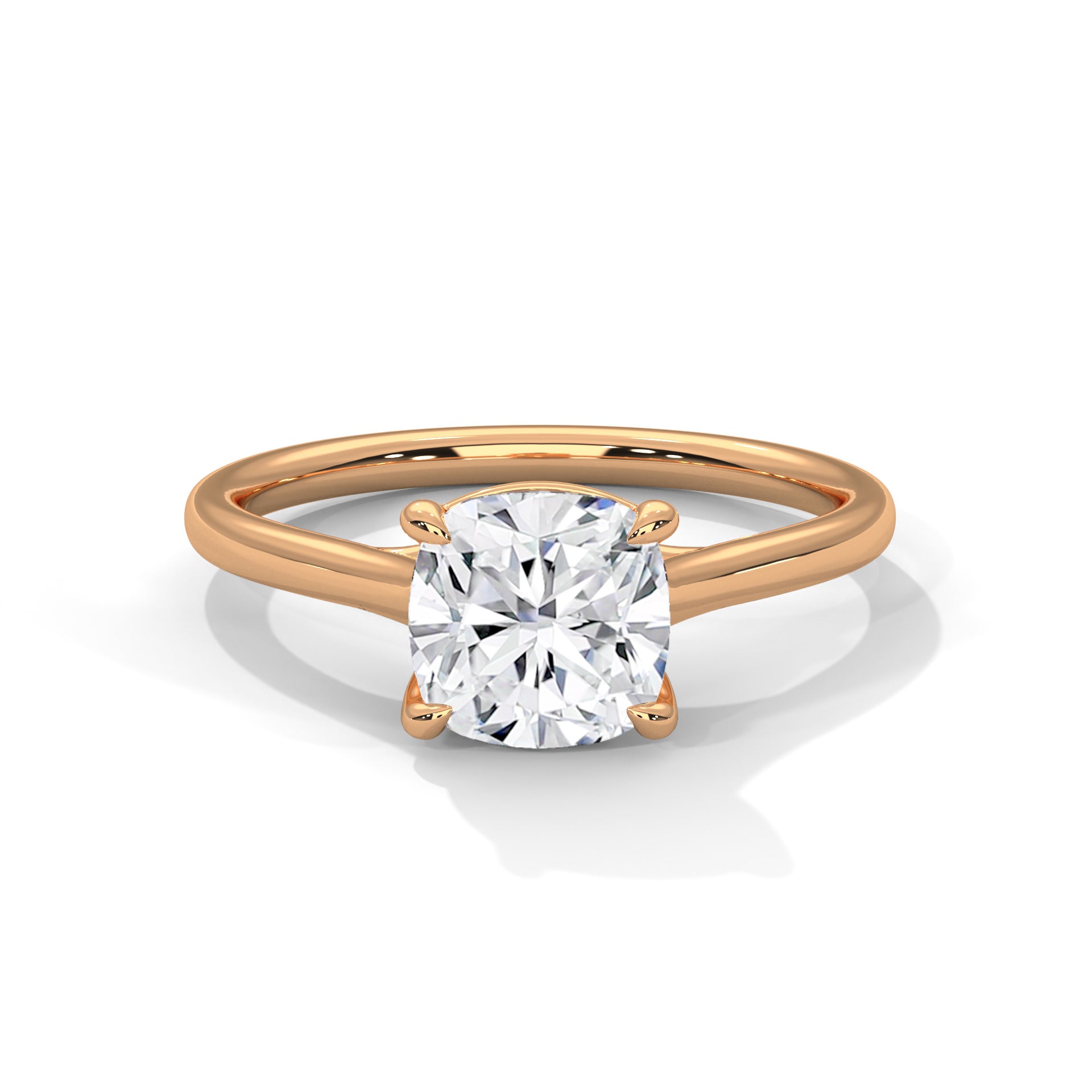 Cushion Cut Solitaire Diamond Engagement Ring