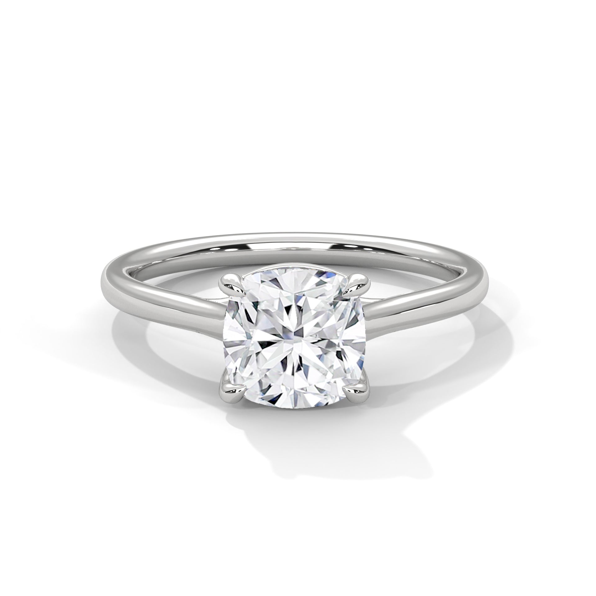 Cushion Cut Solitaire Diamond Engagement Ring