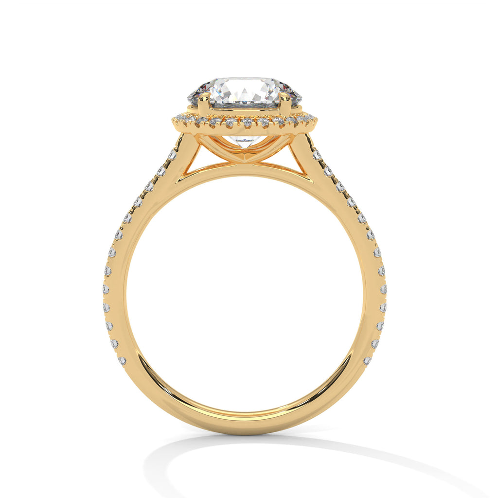 Round Diamond Halo Engagement Ring