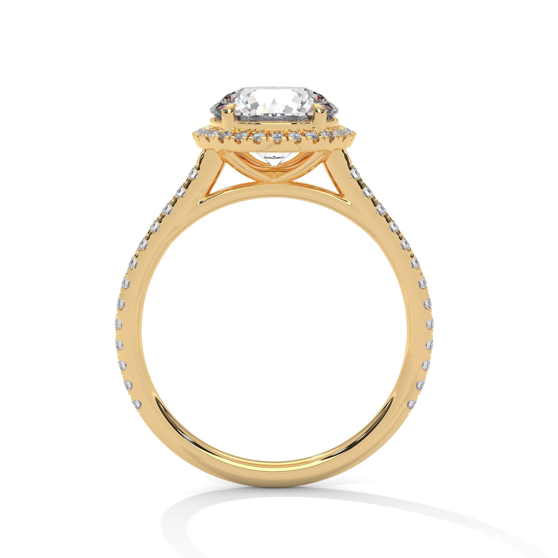 Round Diamond Halo Engagement Ring