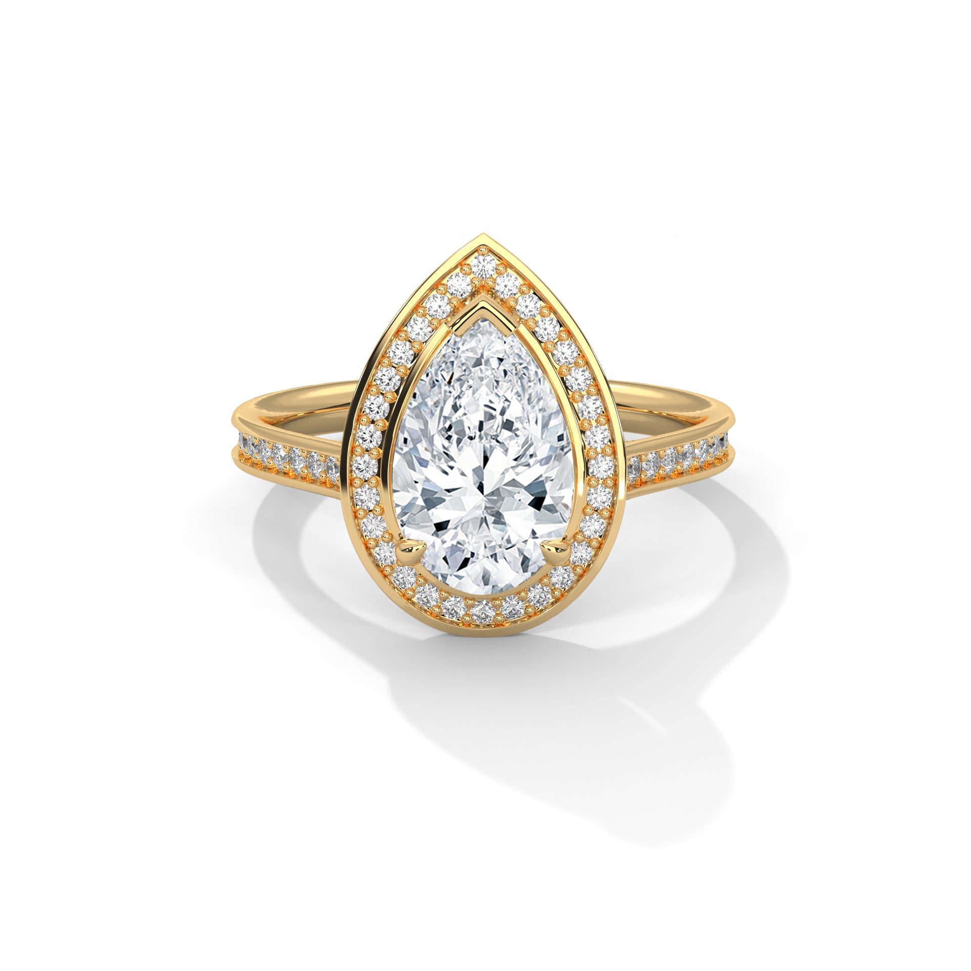 Pear Shape Diamond Halo Engagement Ring