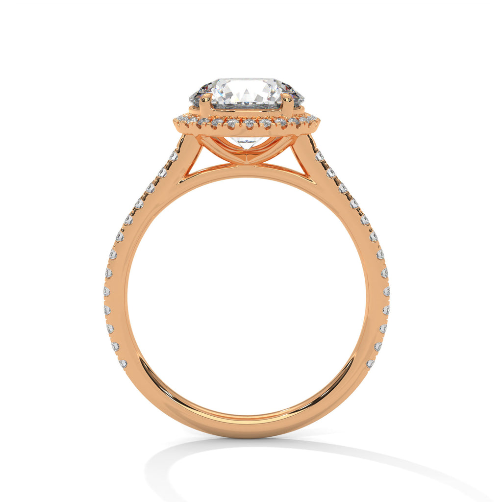 Round Diamond Halo Engagement Ring