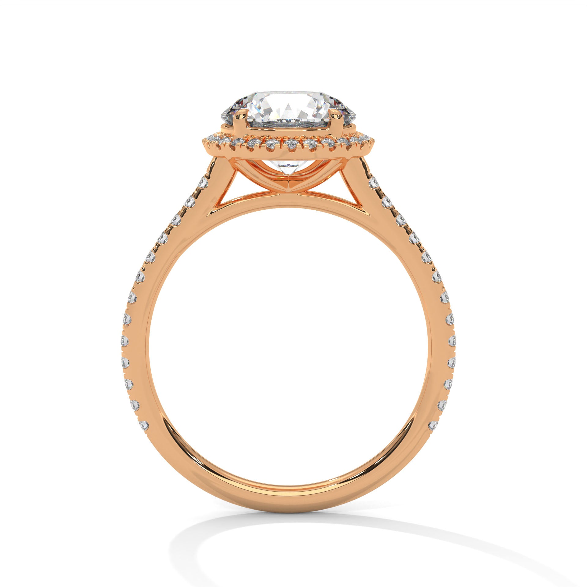 Round Diamond Halo Engagement Ring