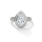 Pear Shape Diamond Halo Engagement Ring