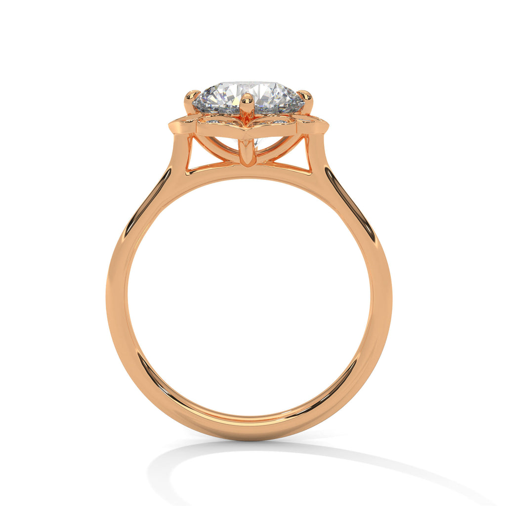 Round Diamonds Halo Engagement Ring