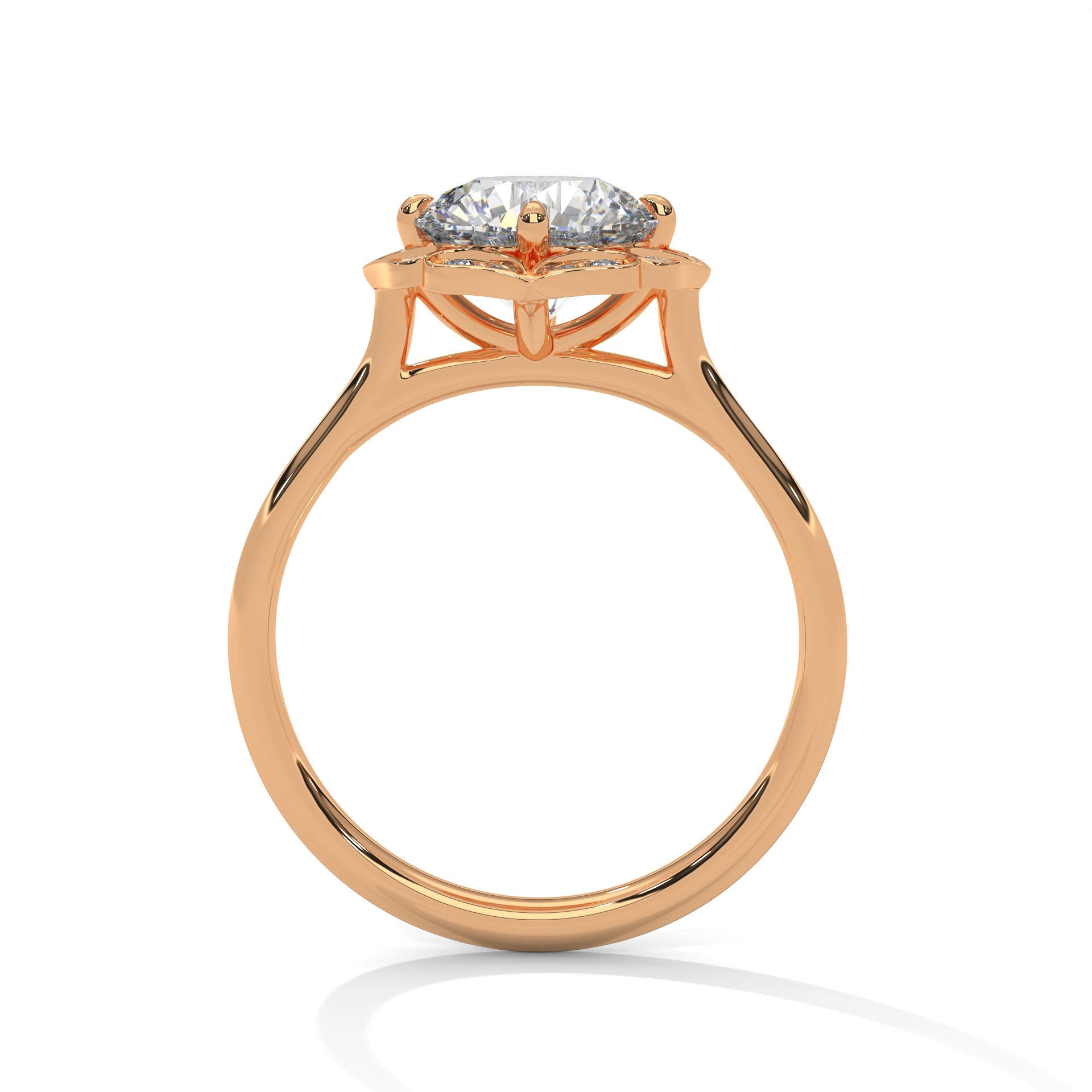Round Diamonds Halo Engagement Ring