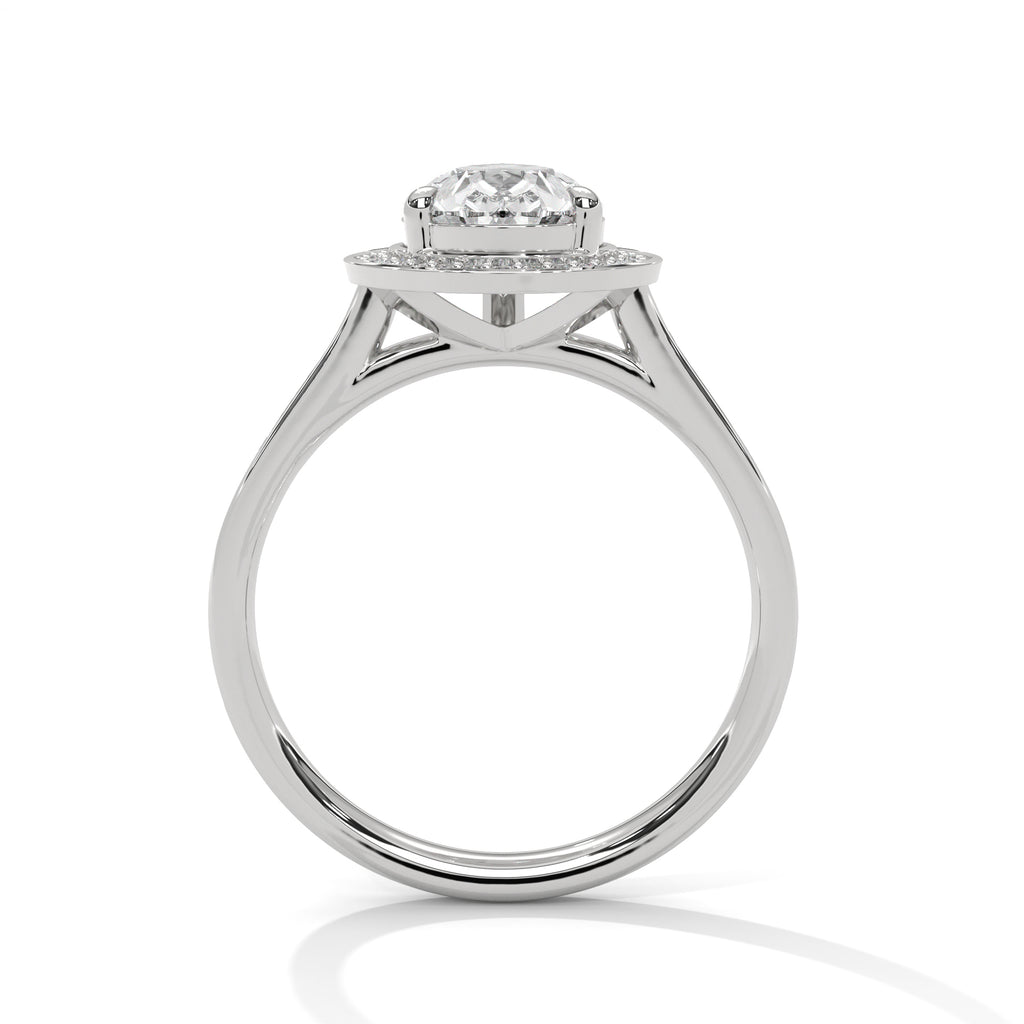 Pear Shape Diamond Halo Engagement Ring