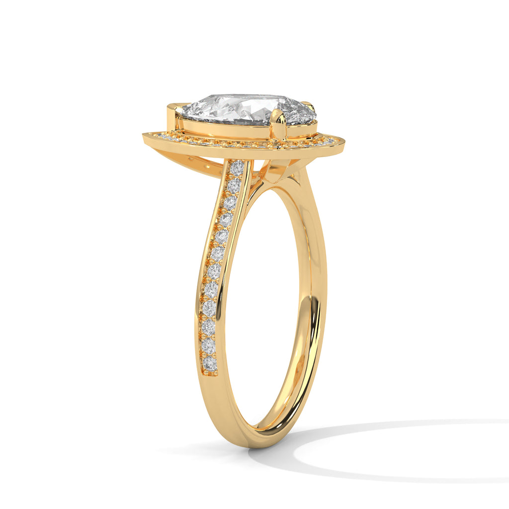 Pear Shape Diamond Halo Engagement Ring