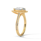 Pear Shape Diamond Halo Engagement Ring