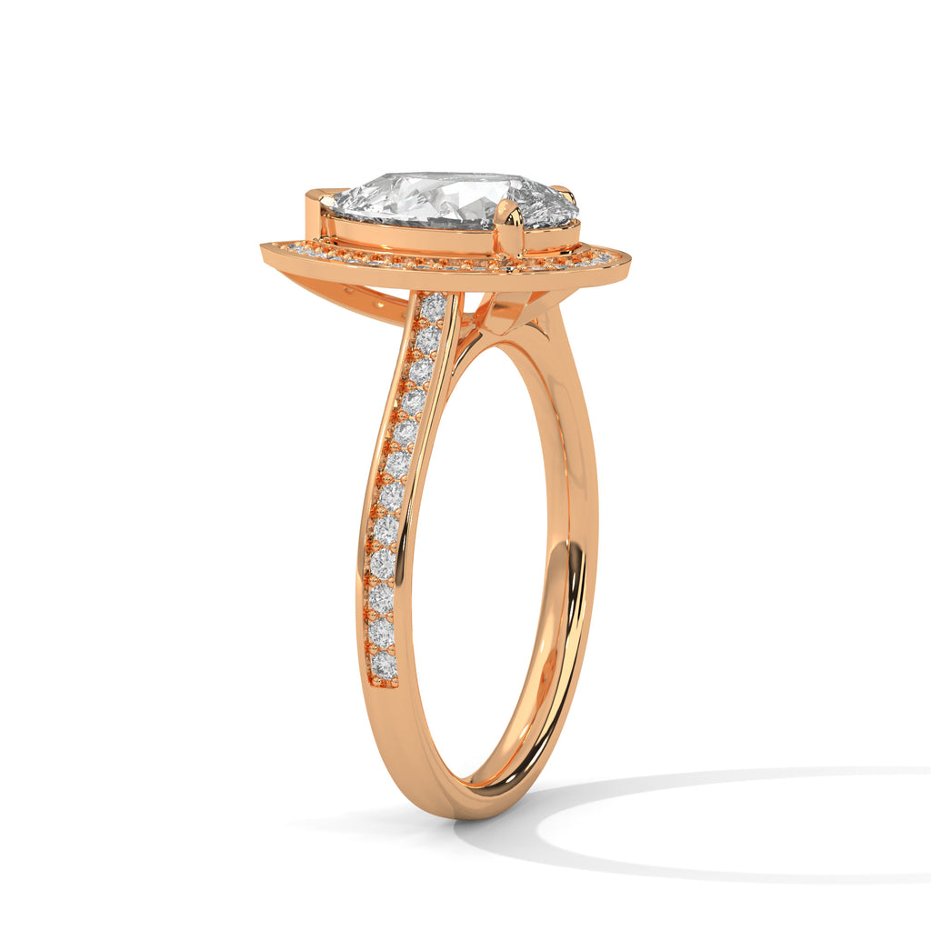 Pear Shape Diamond Halo Engagement Ring