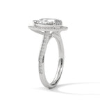 Pear Shape Diamond Halo Engagement Ring