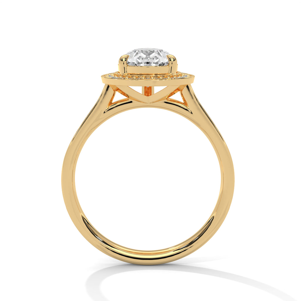 Pear Shape Diamond Halo Engagement Ring