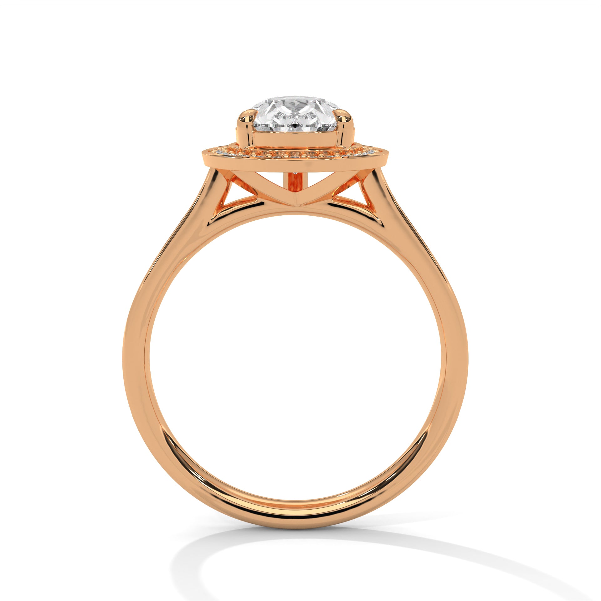 Pear Shape Diamond Halo Engagement Ring
