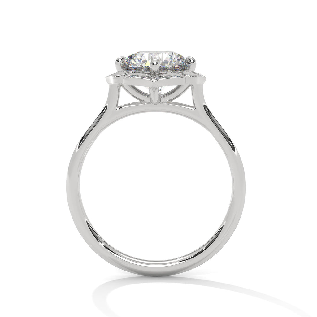 Round Diamonds Halo Engagement Ring
