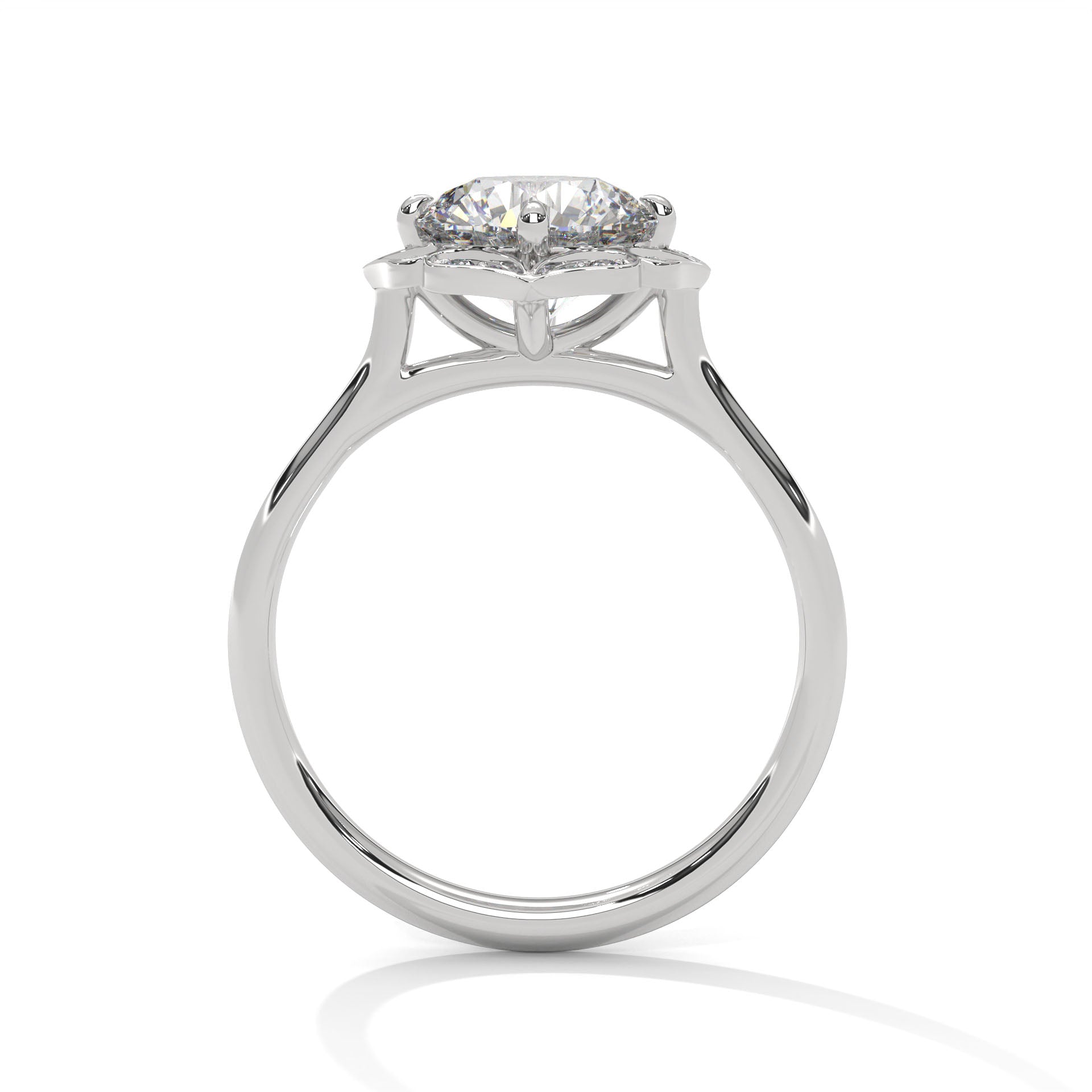 Round Diamonds Halo Engagement Ring