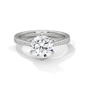 Round Diamond Solitaire Pavé Engagement Ring