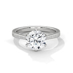 Round Diamond Solitaire Pavé Engagement Ring