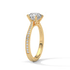 Round Diamond Solitaire Pavé Engagement Ring