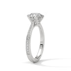 Round Diamond Solitaire Pavé Engagement Ring