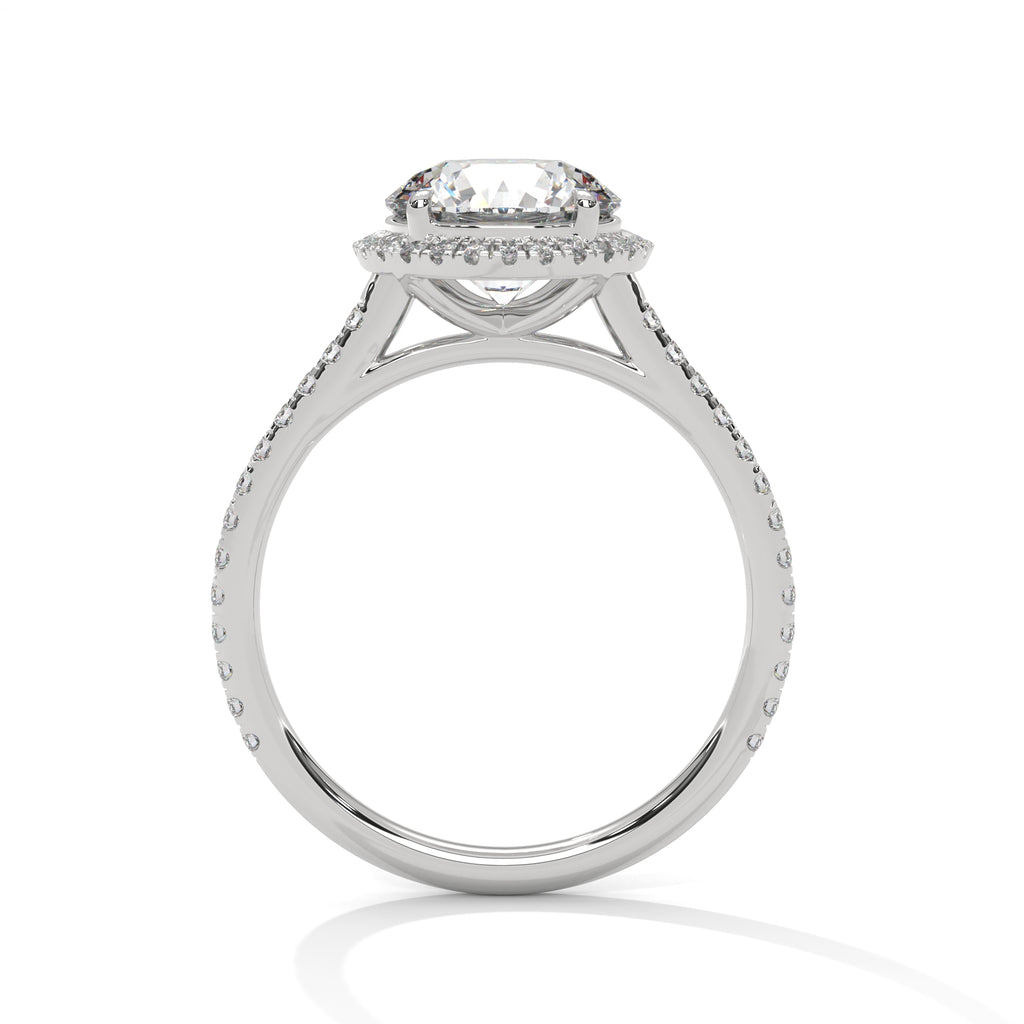 Round Diamond Halo Engagement Ring