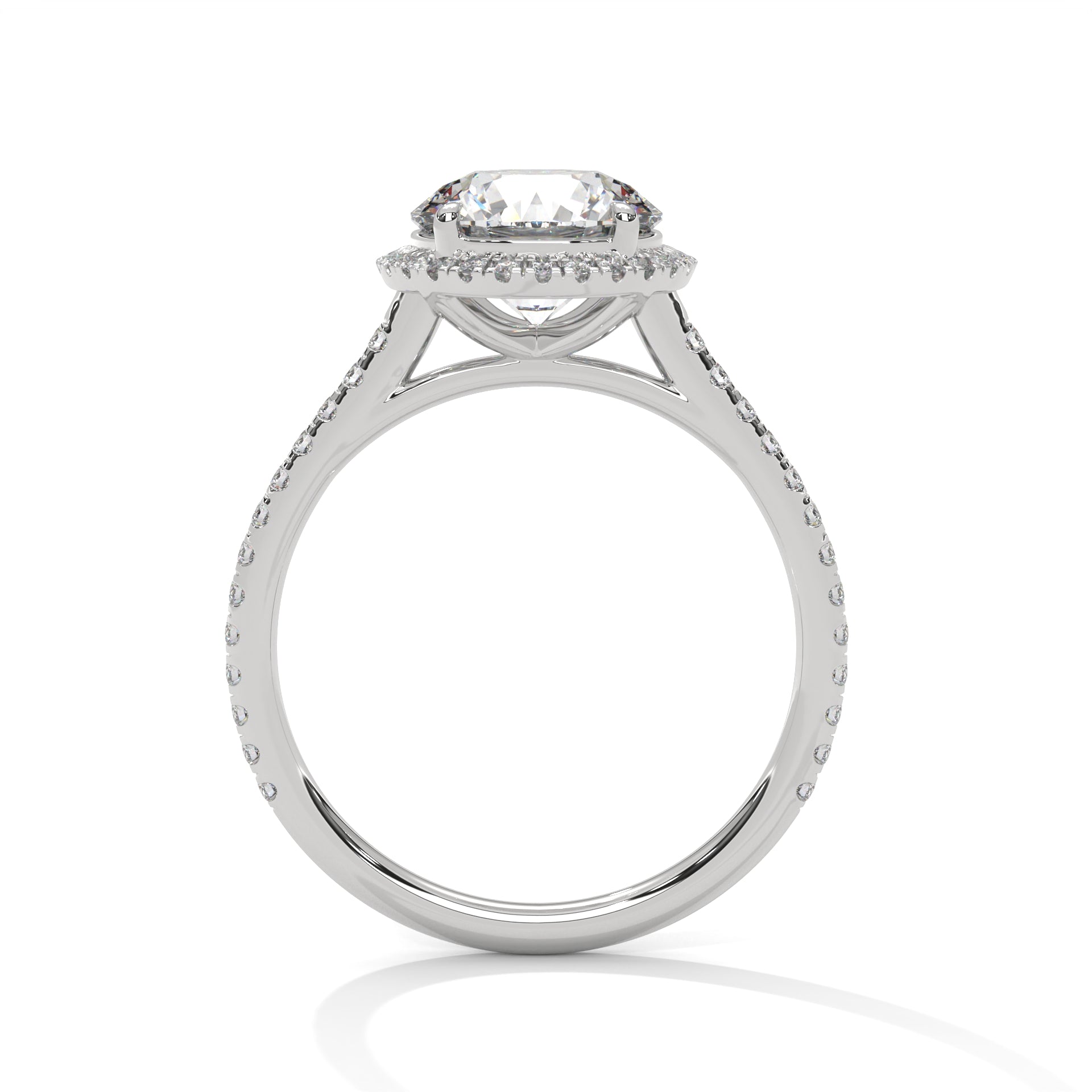 Round Diamond Halo Engagement Ring