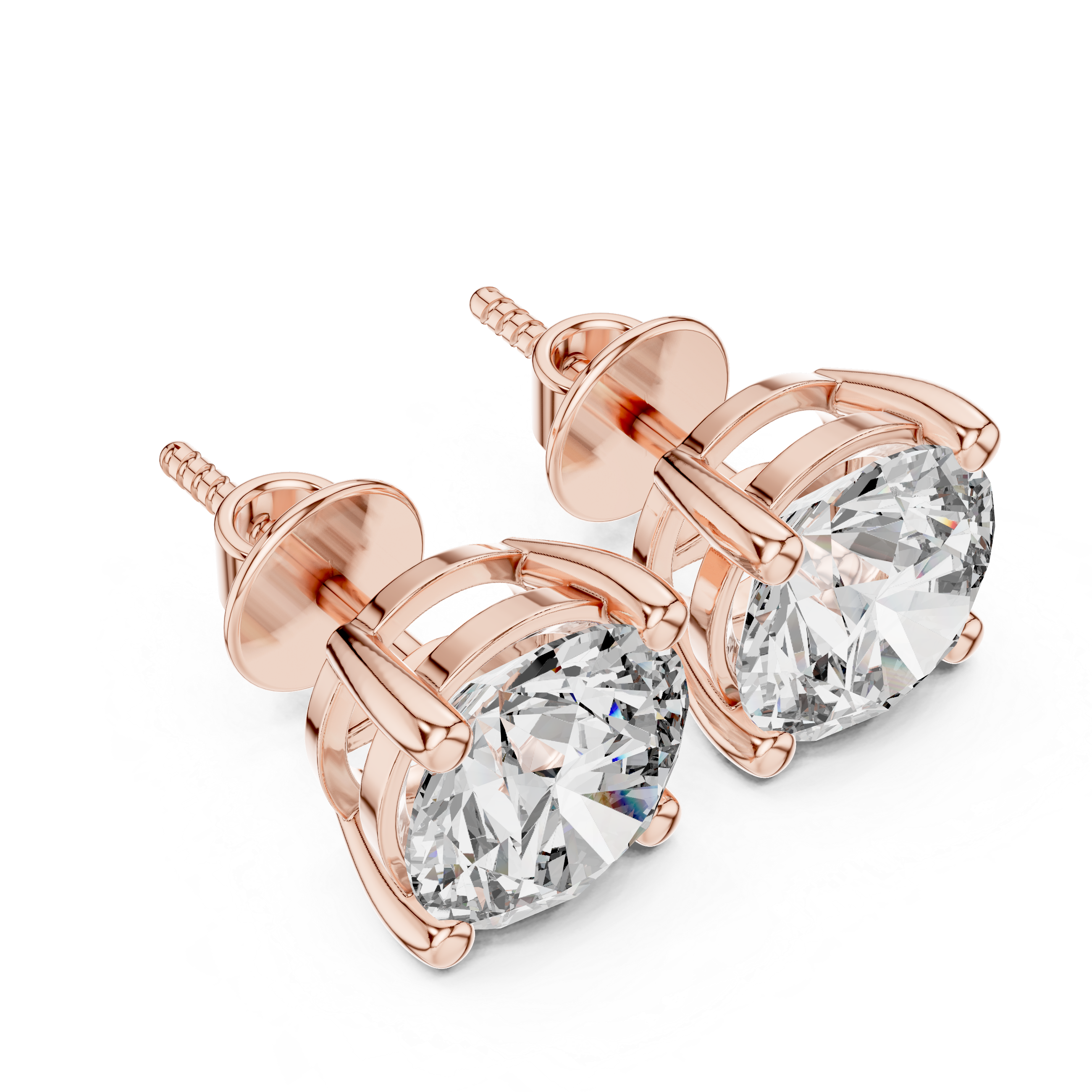 1Classic Round Diamond Stud Earrings