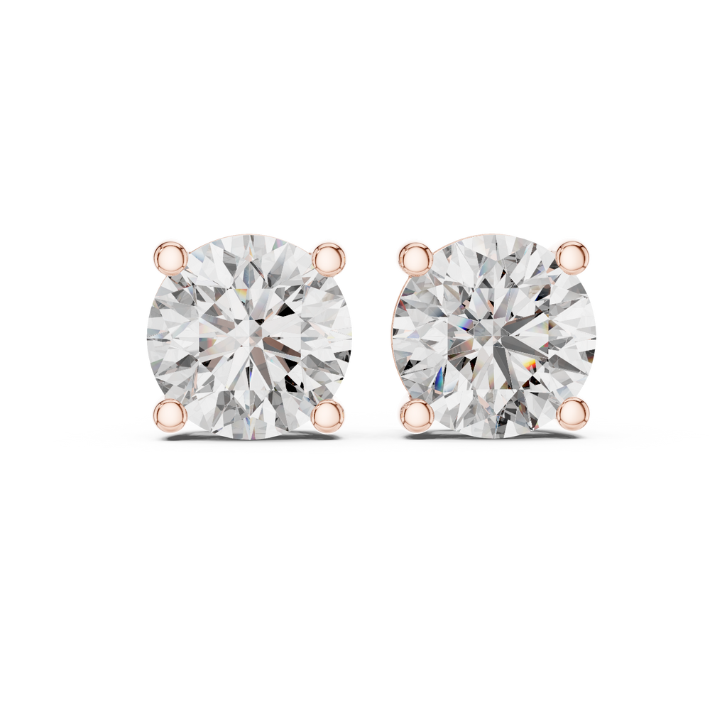 1Classic Round Diamond Stud Earrings